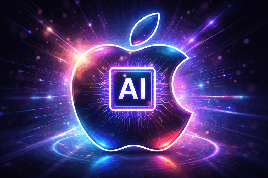 Apple logo enhanced by AI