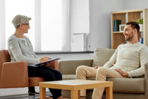 Therapist in a session with a patient.