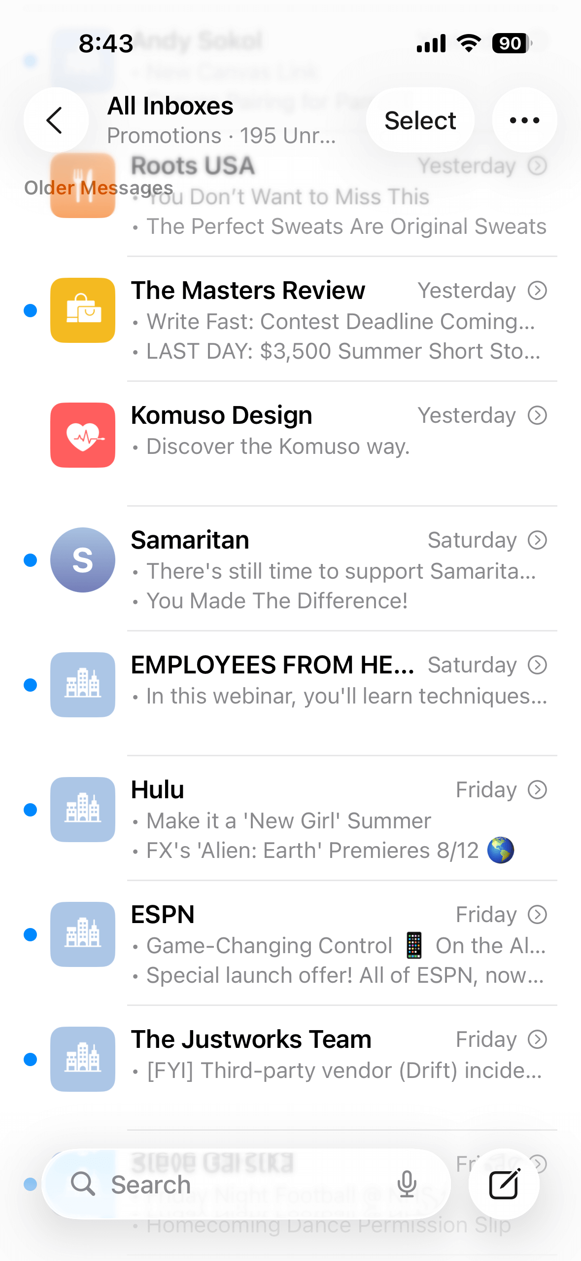 Apple iOS 26 mail app