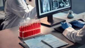 medical lab test results on a computer