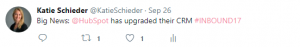 HubSpot Updated CRM Tweet