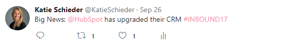HubSpot Updated CRM Tweet