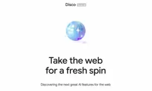 Homepage of the new Google Disco web browser