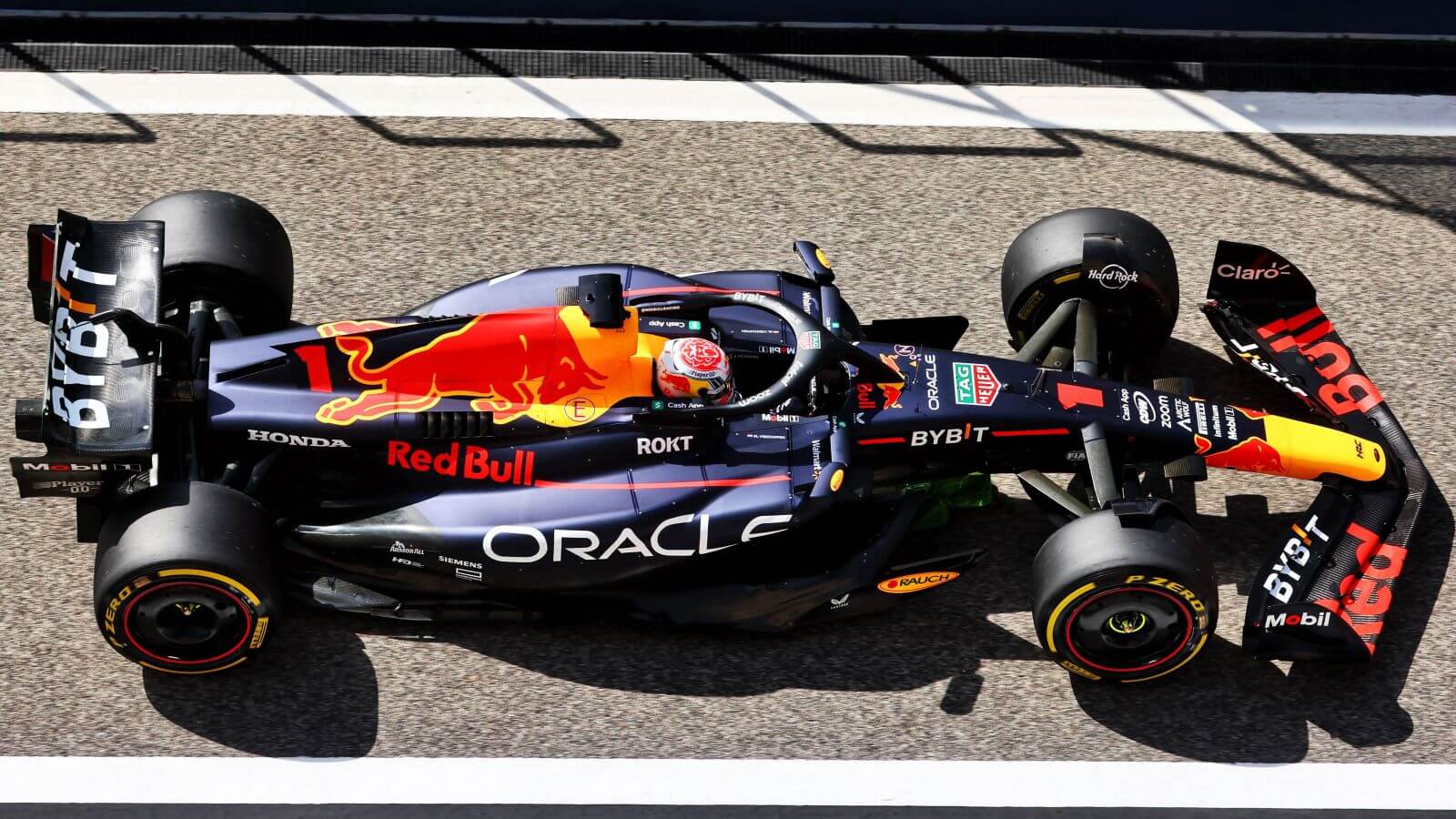 View from the top of a Red Bull Racing F1 car
