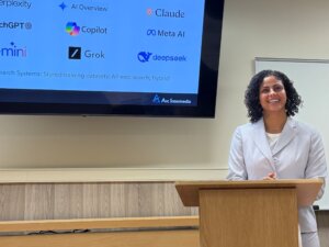 O presenting looking out