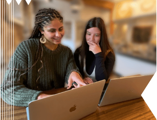 May and Olvia working in a cafe