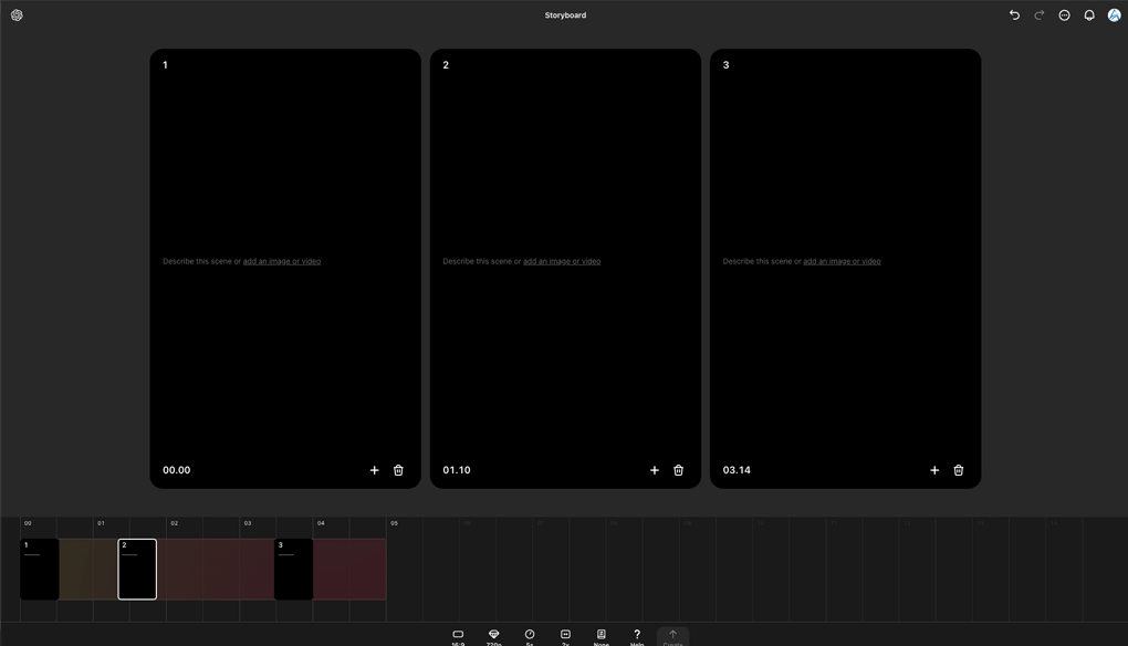 Sora Storyboard Interface