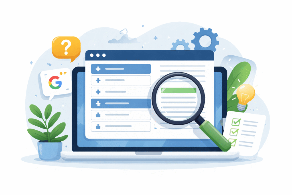 Collapsible content and SEO/AEO illustration