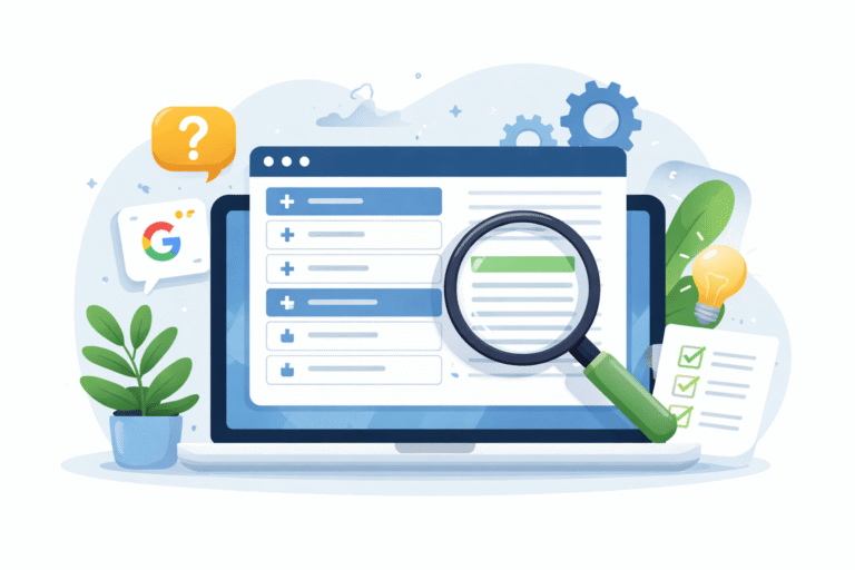 Collapsible content and SEO/AEO illustration