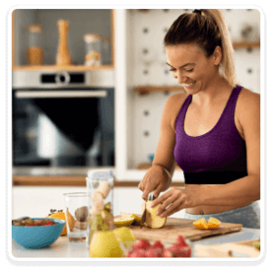 Woman cutting fruit