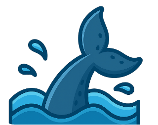 A whale breaching the waves