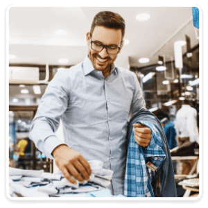 Man buying shirts