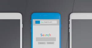 Cell phone with search browser open